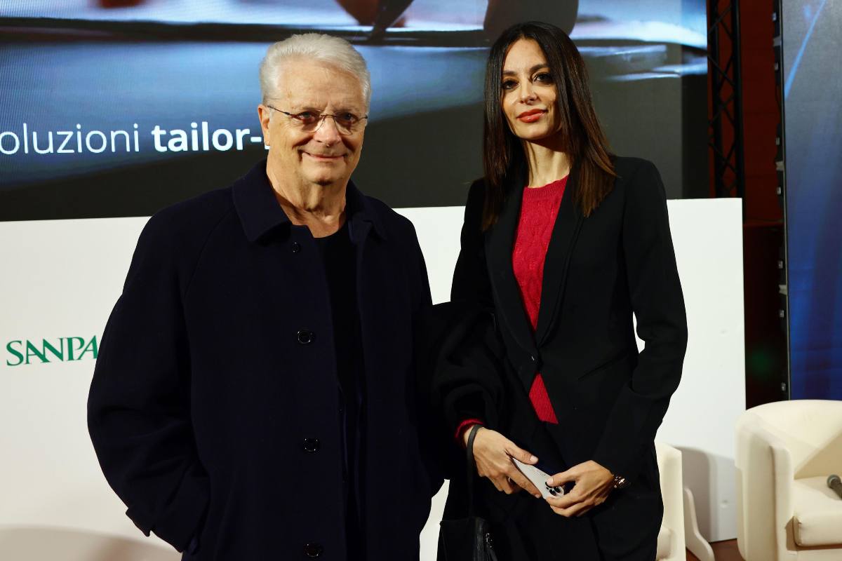 Iginio Massari insieme alla figlia Debora in posa