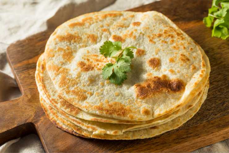 piadine su un tagliere