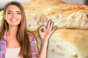ragazza che fa il segno "ok" e torta salata