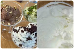 gelato in bicchiere e panna