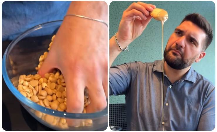 preparazione cookies di tommaso foglia con arachidi e cioccolato