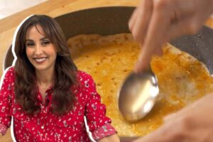 Benedetta Parodi e nello sfondo piadina dolce
