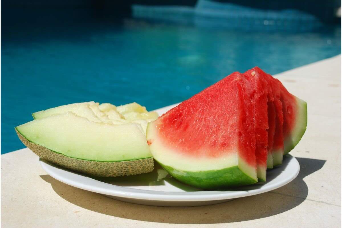 Fette di cocomero e melone