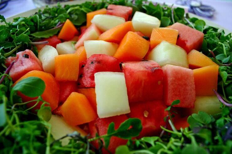 Macedonia con cocomero e melone