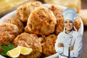 polpette, donna chef, limone