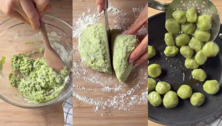Preparazione degli gnocchi di verdure 