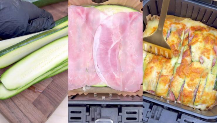 Preparazione della lasagna di zucchine