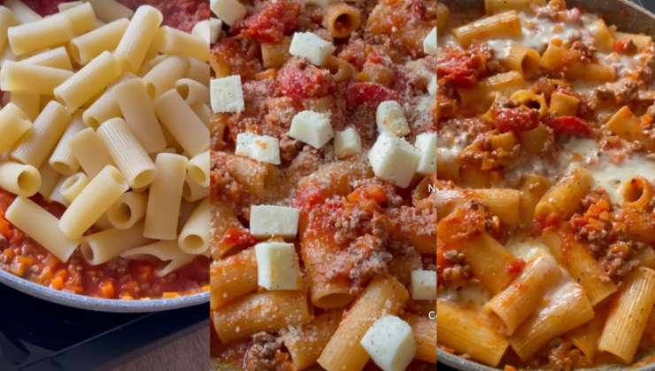 Preparazione pasta al forno