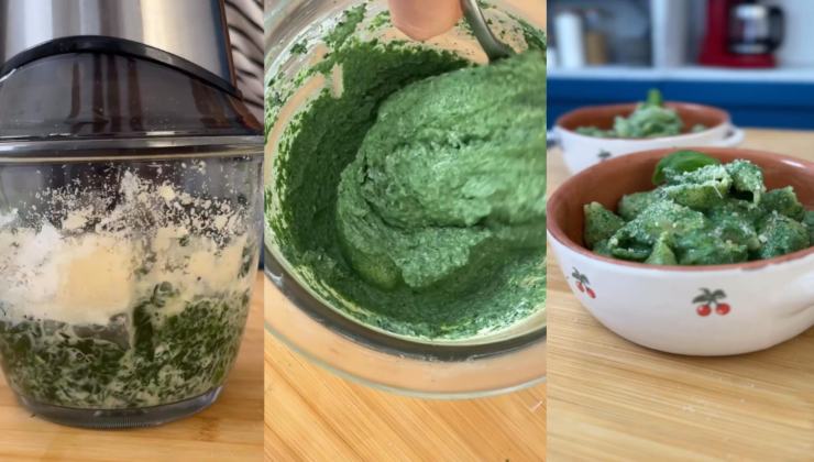 Preparazione pasta al pesto 