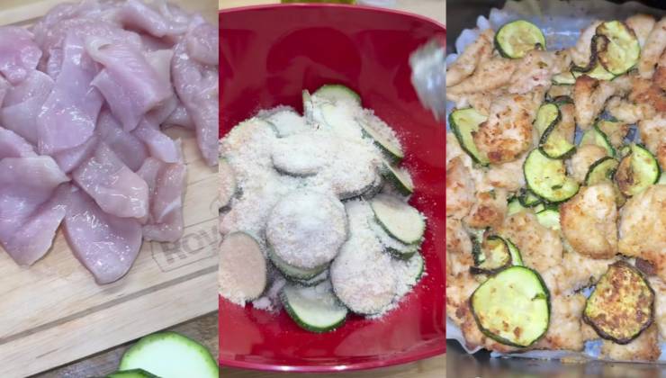 Preparazione del petto di pollo e zucchine in friggitrice ad aria