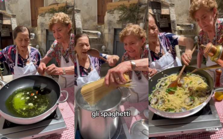 nonne di altamura preparano spaghetti vongole