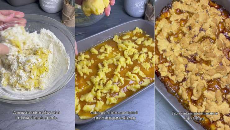 Preparazione della torta sbriciolata
