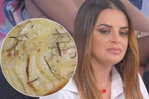 Collage di Roberta Di Padua e una schiacciata di patate