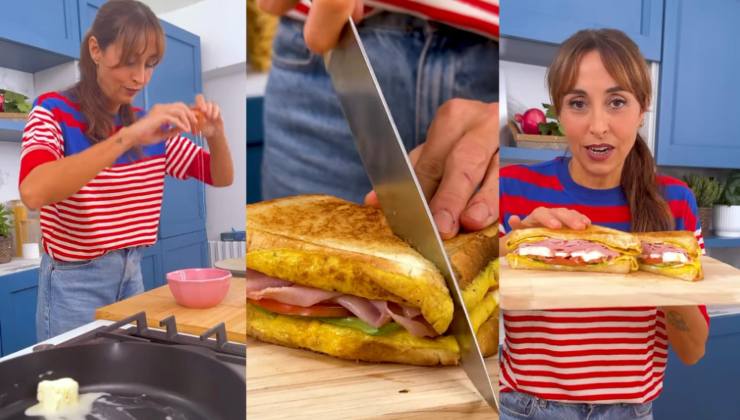 Benedetta Parodi prepara il toast frittata